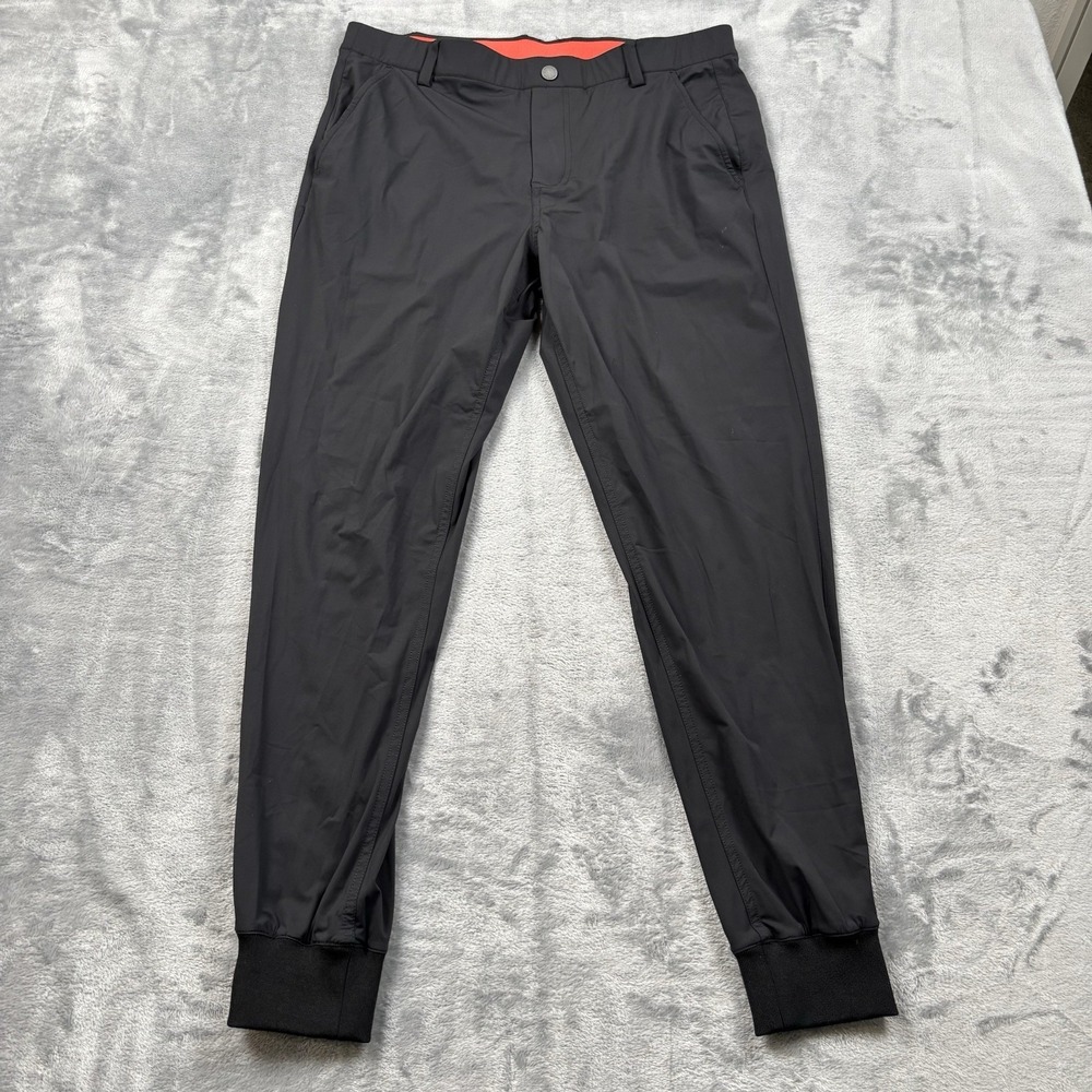 Redvanly Pants Mens Large Black Kent Golf Joggers Tapered Performance Stretch - Picture 4 of 8